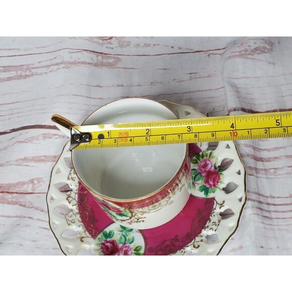 L M Royal Halsey Very Fine Japan Tea Cup & Saucer Set – Gold Trim & Elegant - Picture 12 of 12